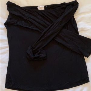 Black off the shoulder shirt